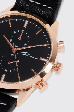 boohooMAN Man Signature Minimalist Faux Leather Watch | UK| Jewellery & Watches