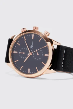 boohooMAN Man Signature Minimalist Faux Leather Watch | UK| Jewellery & Watches