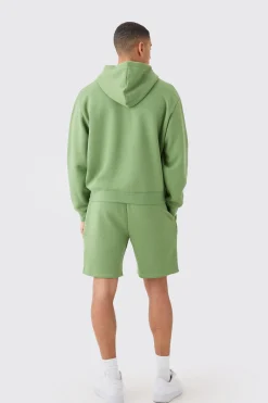 boohooMAN Man Signature Oversized Boxy Zip Thru Short Tracksuit | UK| Tracksuits