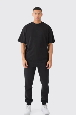 Man Signature Oversized Basic Extended Neck T-shirt | UK^boohooMAN Hot