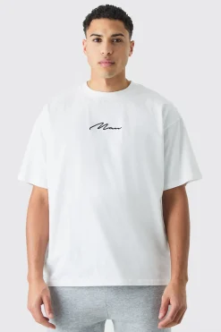 Man Signature Oversized Crew Neck T-shirt | UK^boohooMAN Outlet