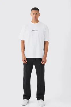 Man Signature Oversized Crew Neck T-shirt | UK^boohooMAN Hot