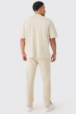 boohooMAN Man Signature Oversized Extended Neck Tshirt And Jogger Set | UK| Sets & Co-Ords