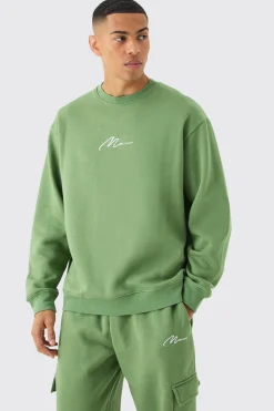 boohooMAN Man Signature Oversized Sweatshirt Cargo Tracksuit | UK| Tracksuits