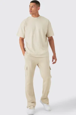boohooMAN Man Signature Oversized Tshirt And Cargo Jogger Set | UK| Sets & Co-Ords