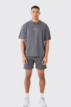 boohooMAN Man Signature T-shirt And Loose Short Set | UK| Sets & Co-Ords|Tracksuits