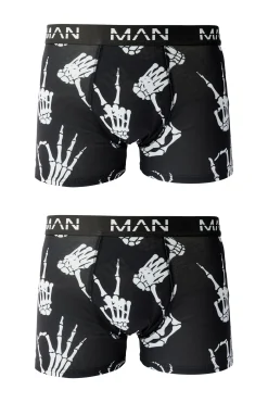 boohooMAN Man Skeleton Hand Printed Boxers | UK| Underwear & Socks|Underwear & Socks