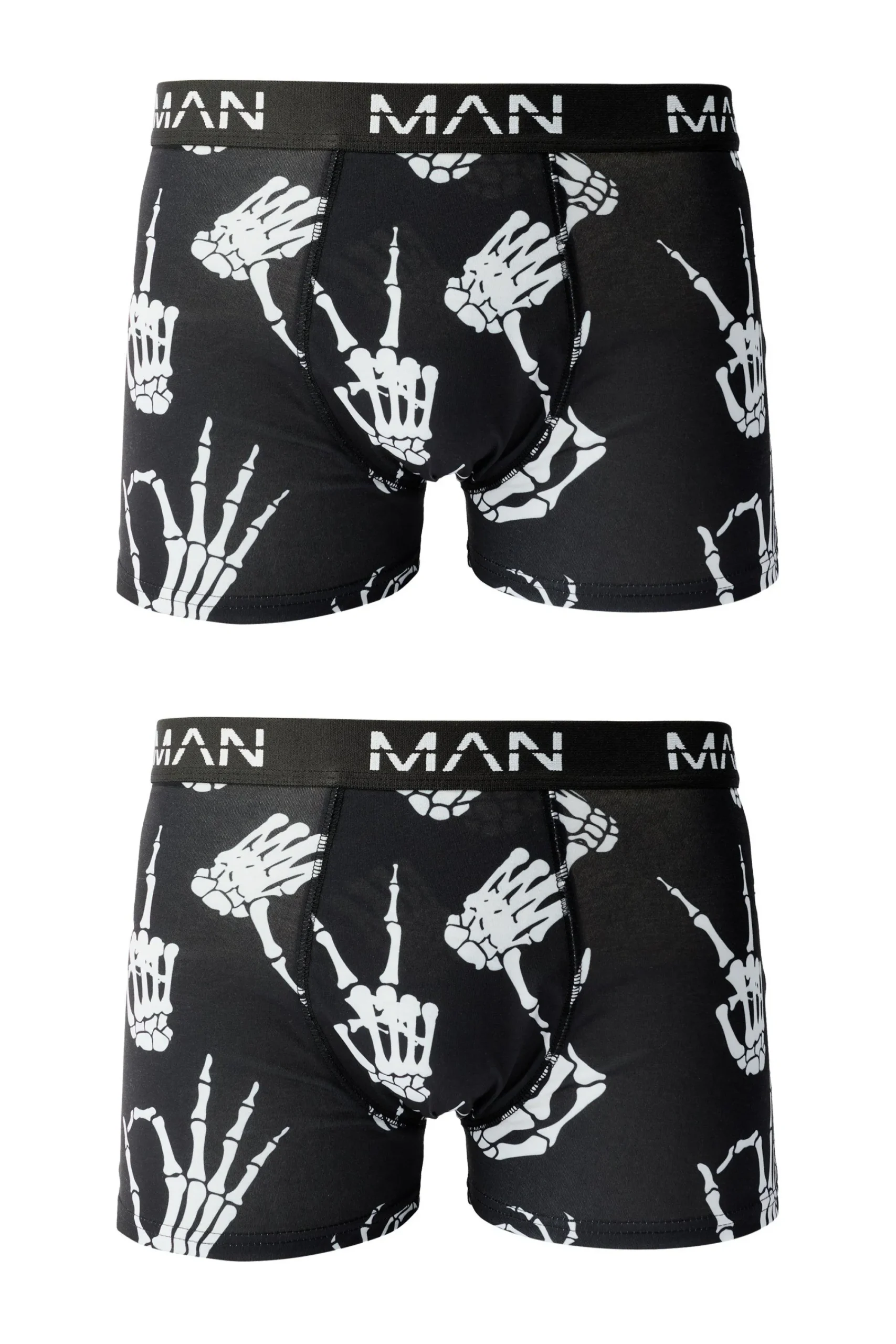 boohooMAN Man Skeleton Hand Printed Boxers | UK| Underwear & Socks|Underwear & Socks