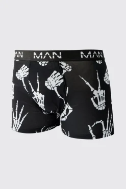 boohooMAN Man Skeleton Hand Printed Boxers | UK| Underwear & Socks|Underwear & Socks