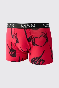 boohooMAN Man Skeleton Hand Printed Boxers | UK| Underwear & Socks|Underwear & Socks