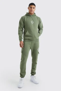 boohooMAN Man Slim Fit Cargo Hooded Tracksuit | UK| Tracksuits