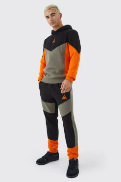 boohooMAN Man Slim Fit Colour Block Hooded Tracksuit | UK| Tracksuits