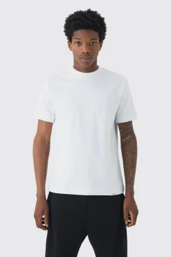 Man Slim Fit Extended Neck Heavy Interlock T-shirt | UK^boohooMAN Sale