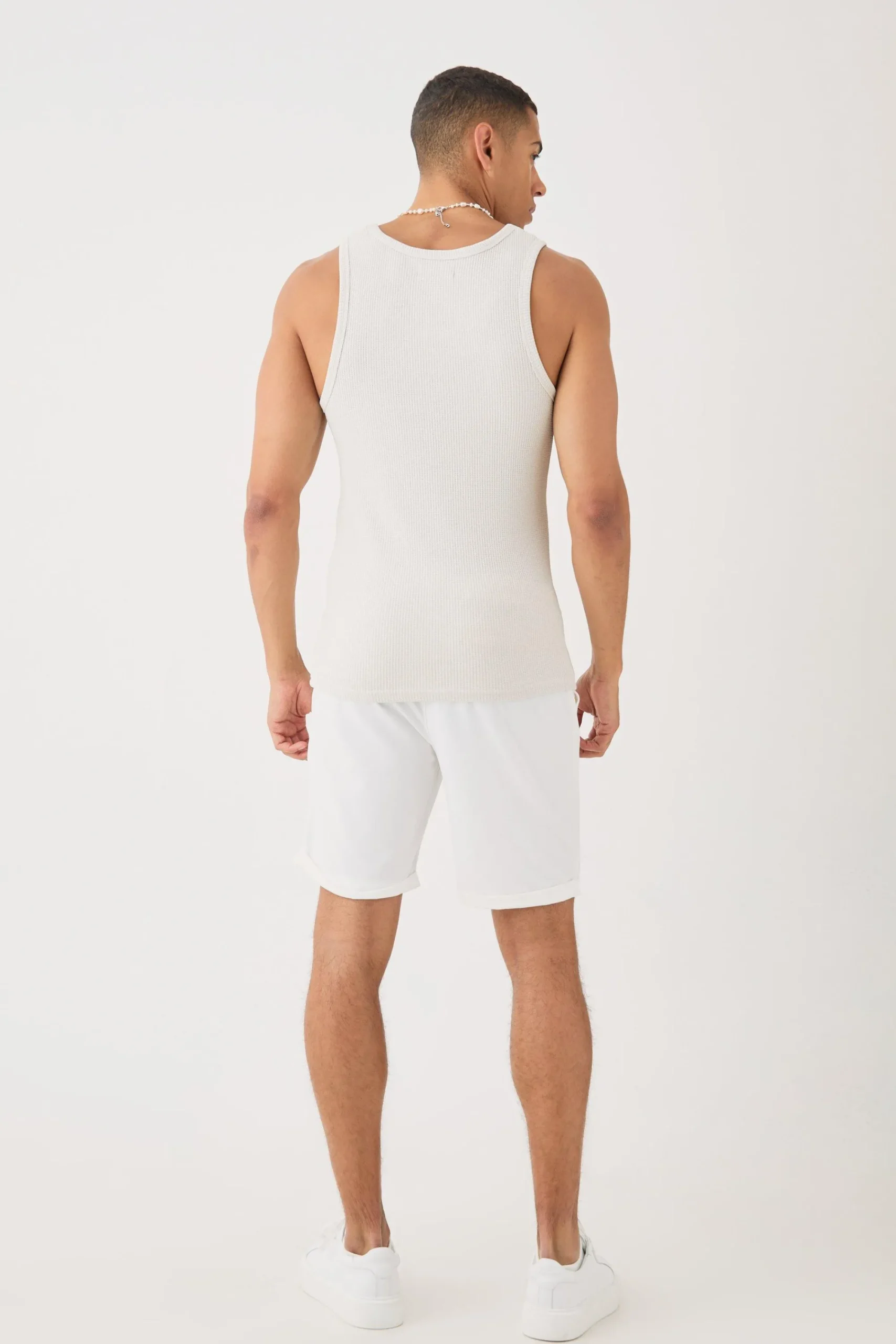 Man Slim Waffle High Build Print Vest | UK^boohooMAN Outlet