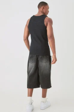 Man Slim Waffle Printed Vest | UK^boohooMAN Hot