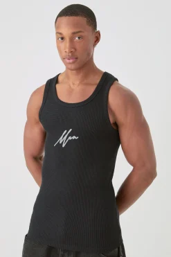 Man Slim Waffle Printed Vest | UK^boohooMAN Hot