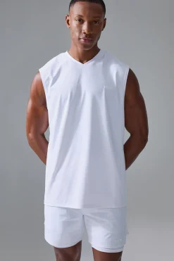 Man Sport V Neck Performance Regular Fit Tank | UK^boohooMAN Clearance