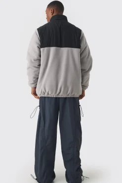 boohooMAN Man Tab Colour Block Fleece Jacket In | UK| Coats & Jackets
