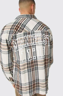 boohooMAN Manifest Back Print Check Shirt | UK| Shirts