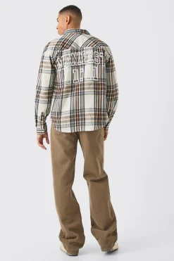 boohooMAN Manifest Back Print Check Shirt | UK| Shirts