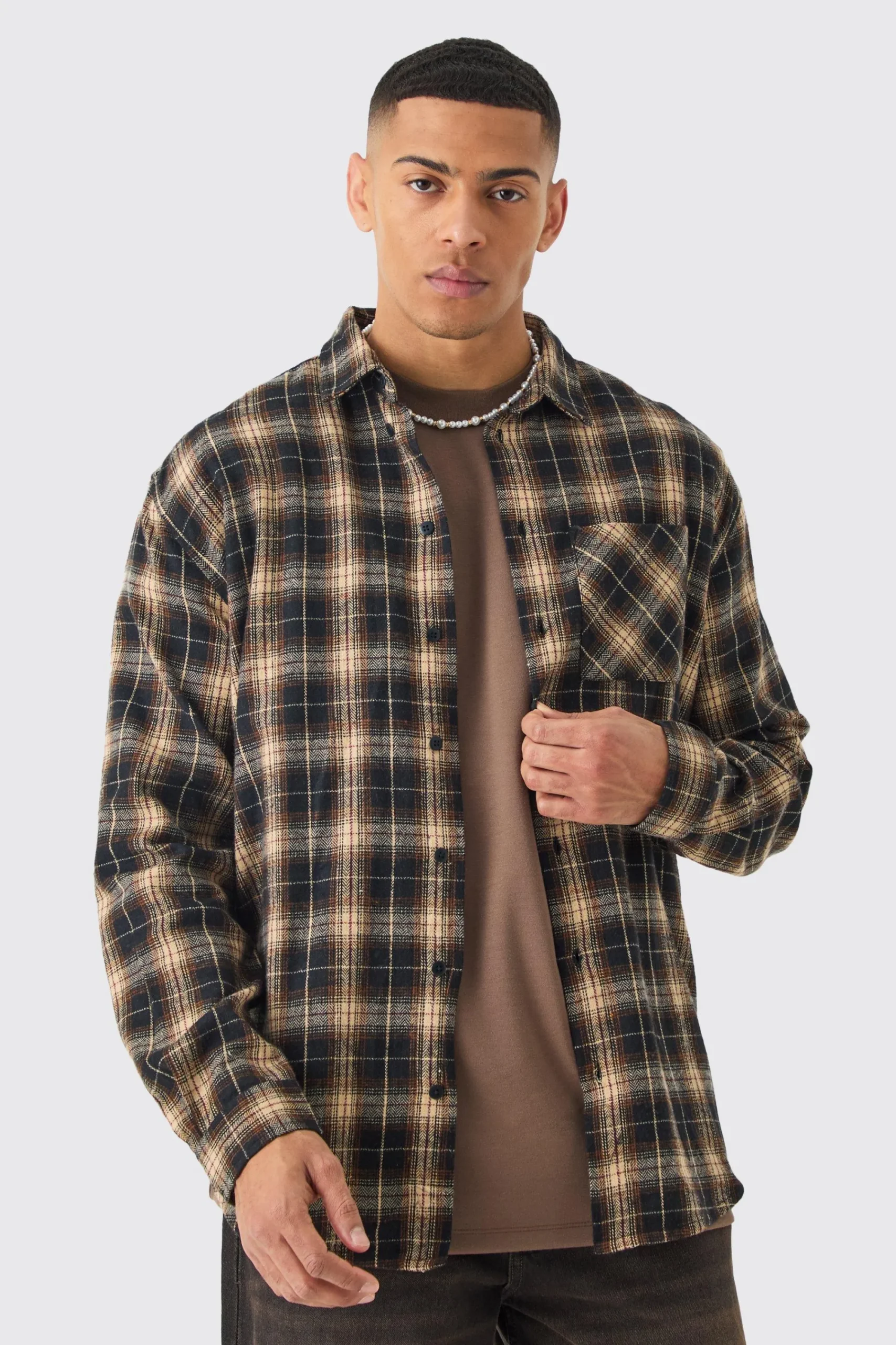 boohooMAN Manifest Back Print Check Shirt | UK| Shirts