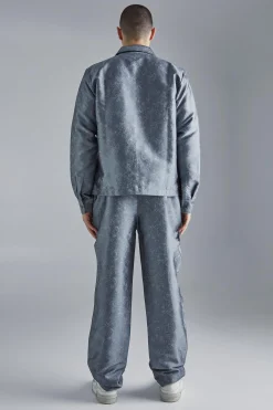 boohooMAN Marl Fabric Interest Smart Set | UK| Sets & Co-Ords