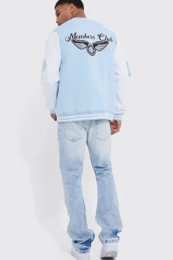 boohooMAN Members Club Applique Varsity Jacket | UK| Coats & Jackets
