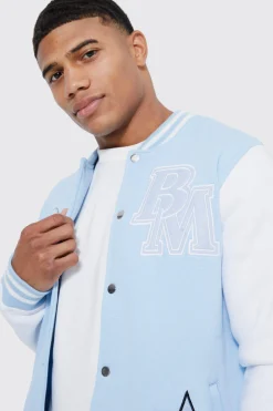 boohooMAN Members Club Applique Varsity Jacket | UK| Coats & Jackets