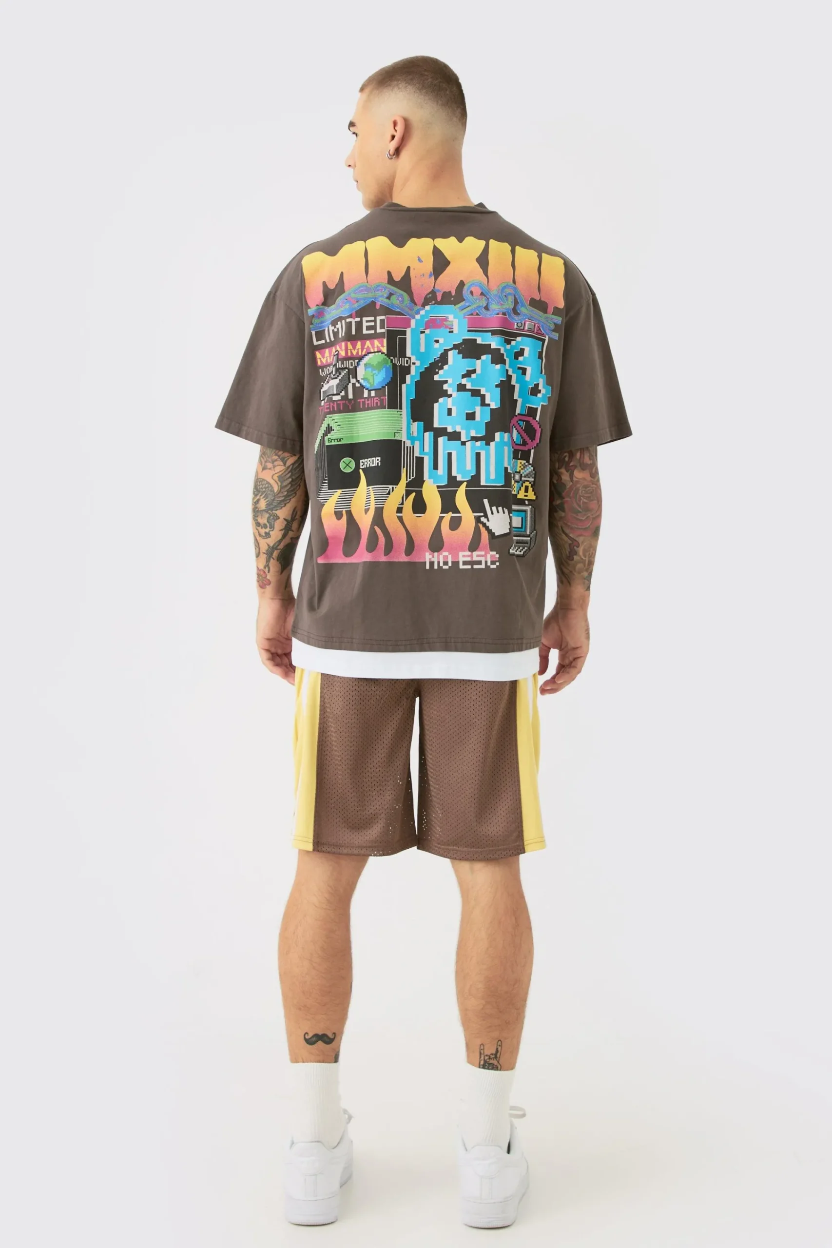 boohooMAN Mesh Colour Block Basketball Shorts | UK| Shorts