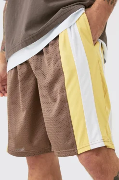 boohooMAN Mesh Colour Block Basketball Shorts | UK| Shorts