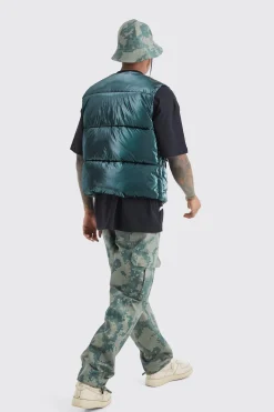 boohooMAN Metallic Boxy Gilet | UK| Coats & Jackets