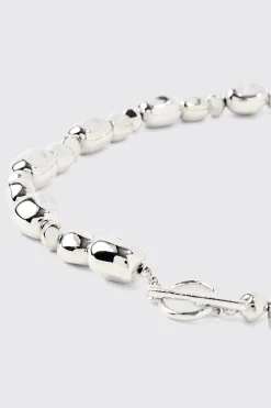 boohooMAN Metallic Pearl Necklace In | UK| Jewellery & Watches