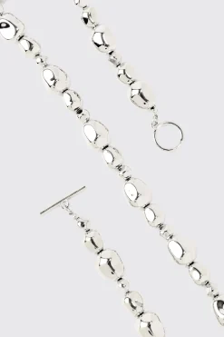 boohooMAN Metallic Pearl Necklace In | UK| Jewellery & Watches