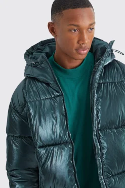 boohooMAN Metallic Square Quilted Puffer | UK| Coats & Jackets