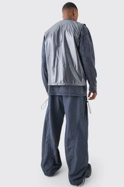 boohooMAN Metallic Utility Vest | UK| Coats & Jackets