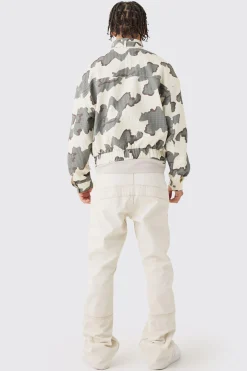 boohooMAN Micro Quilted Camo Strap Detail Bomber | UK| Coats & Jackets