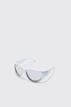 boohooMAN Mirror Lens Racer Sunglasses | UK| Sunglasses