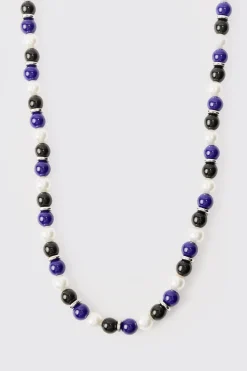 boohooMAN Mixed Bead And Pearl Necklace | UK| Jewellery & Watches