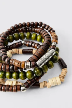 boohooMAN Mixed Bead Western Bracelets | UK| Jewellery & Watches
