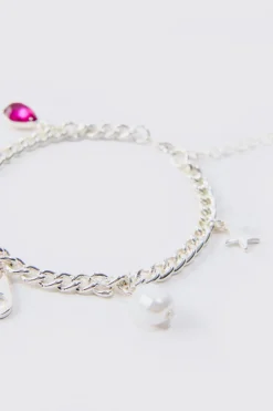 boohooMAN Mixed Pendant Bracelet In | UK| Jewellery & Watches