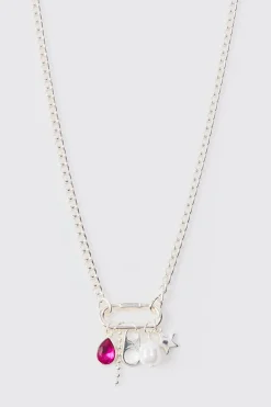 boohooMAN Mixed Pendant Loop Chain Necklace In | UK| Jewellery & Watches