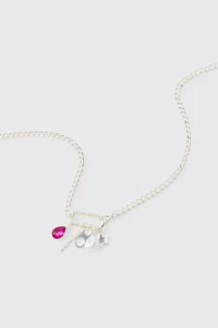 boohooMAN Mixed Pendant Loop Chain Necklace In | UK| Jewellery & Watches