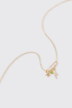 boohooMAN Mixed Pendant Loop Chain Necklace In | UK| Jewellery & Watches