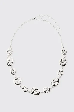 boohooMAN Molten Effect Chunky Necklace In | UK| Jewellery & Watches