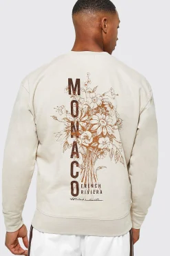 boohooMAN Monaco Back Print Sweatshirt | UK| Hoodies & Sweatshirts