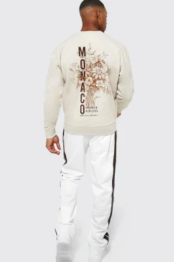 boohooMAN Monaco Back Print Sweatshirt | UK| Hoodies & Sweatshirts