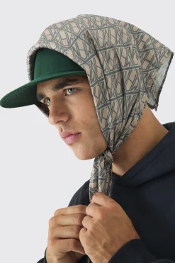 boohooMAN Monogram Scarf Snapback Cap | UK| Hats & Caps
