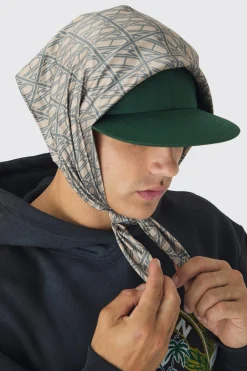 boohooMAN Monogram Scarf Snapback Cap | UK| Hats & Caps