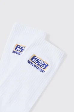 boohooMAN Moto Man Auto Embroidered Socks | UK| Underwear & Socks|Underwear & Socks