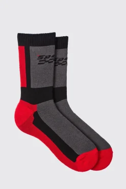 boohooMAN Moto Racing Colour Block Socks | UK| Underwear & Socks|Underwear & Socks